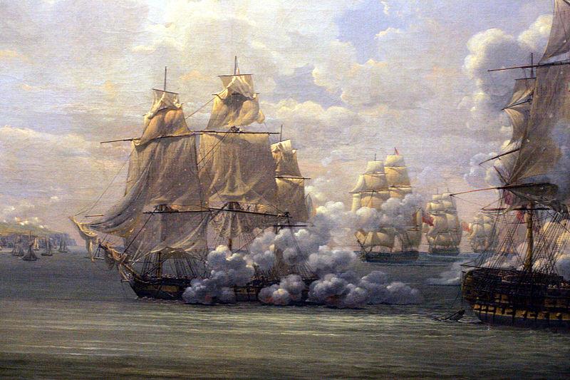 Louis-Philippe Crepin Fight of the Poursuivante against the British ship Hercules china oil painting image